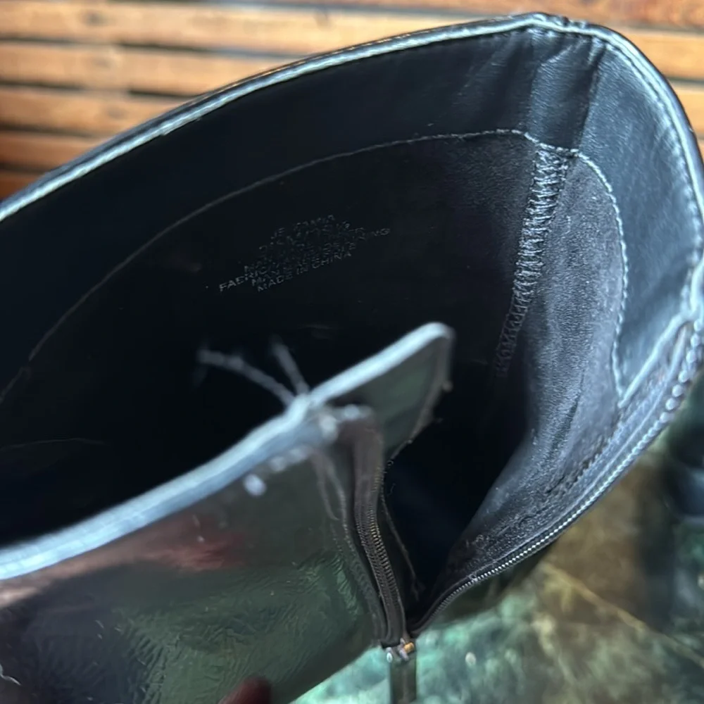 Jessica Simpson crackle patent platform heeled booties 9.5 M 39.5  JS-ZAMIA - Picture 11 of 12